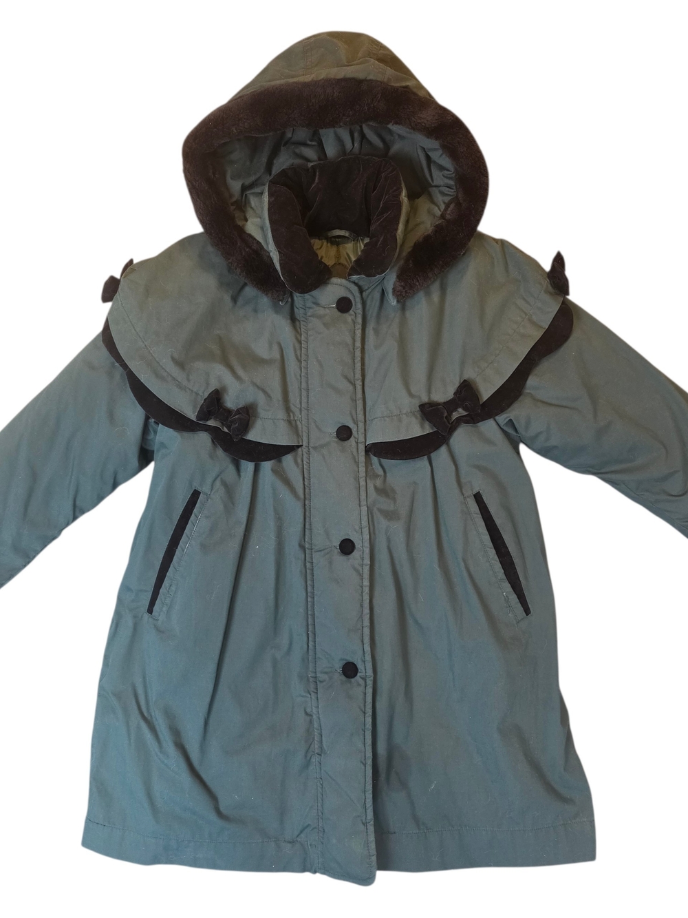 Izzi Kids by Rothschild Vintage Sage Green Winter Dress Coat 7 Formal Party